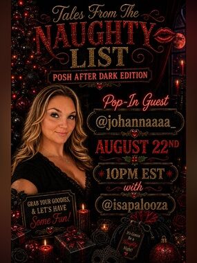 Naughty List Posh After Dark Edition - Red & Gold Party Poster